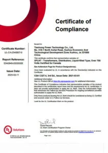 Certificado UL para CHH Power